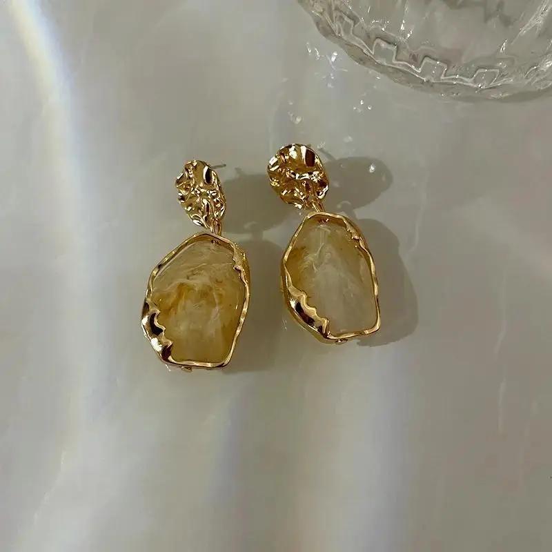 Fashion Pendant Earrings Trend Vintage Geometry  for Women  2022 Korean Jewelry Bohemia Acrylic Accessories Party Gift