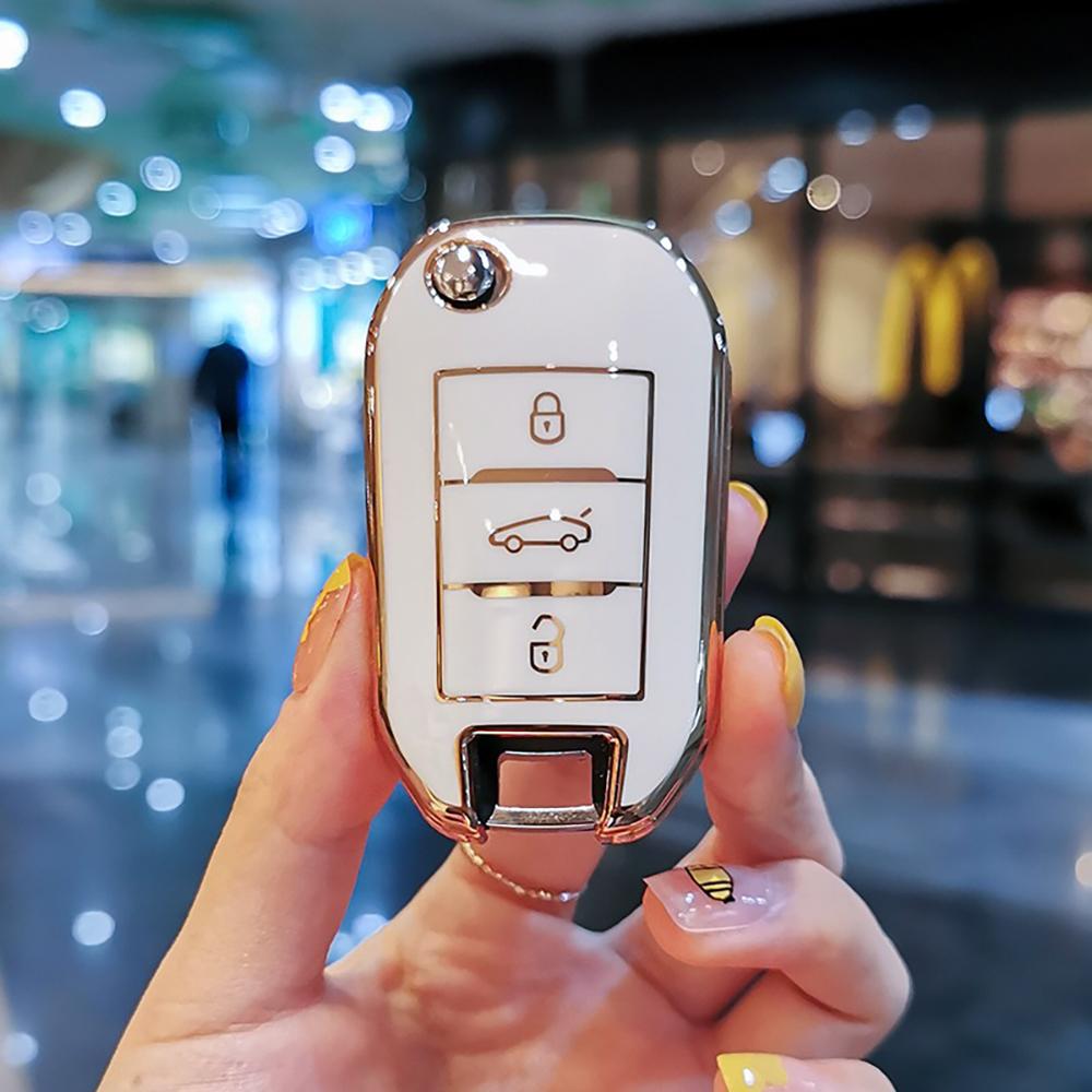 Key Case for Car Soft TPU Car Flip Key Case Full Cover Holder For Peugeot 3008 208 308 508 408 2008 307 4008 For Citroen C4 C4L