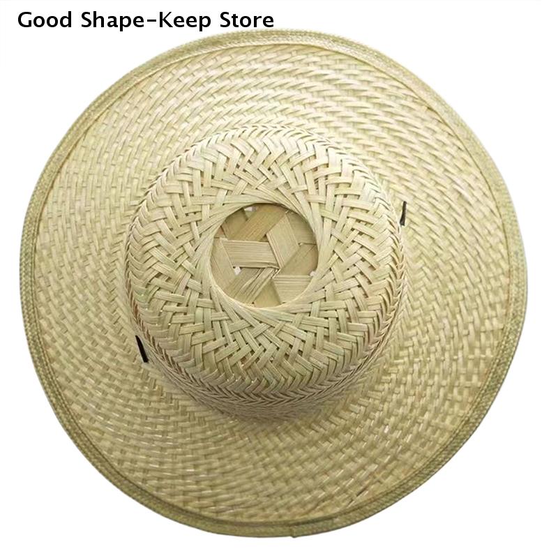 Outdoor Garden Shade Breathable Straw Hat Bamboo Shade Hat Summer Shade Hat Farmers Work Sun Hat