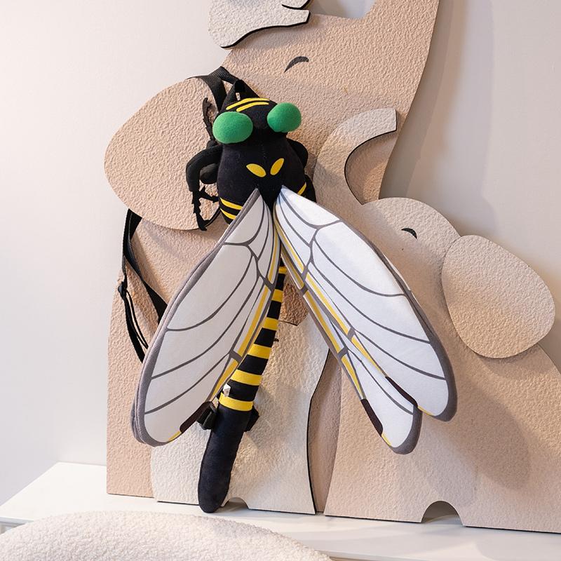 Poupée en peluche insecte dessin animé Sac à dos Simulation Libellule Mante Peluche Jouet Sac à dos Décoration de maison Cadeau Pour Garçons Et Filles see choose option