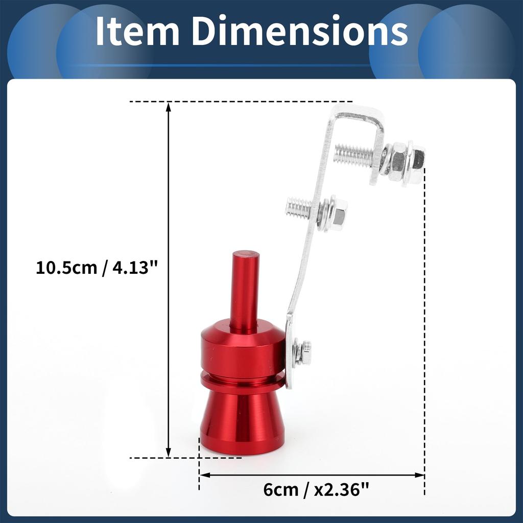 INFINAUTO Turbo Sound Exhaust Muffler Pipe Whistle Rear Tail Pipe M Carbide Chrome Manufacturer Aluminum Red 1 Set
