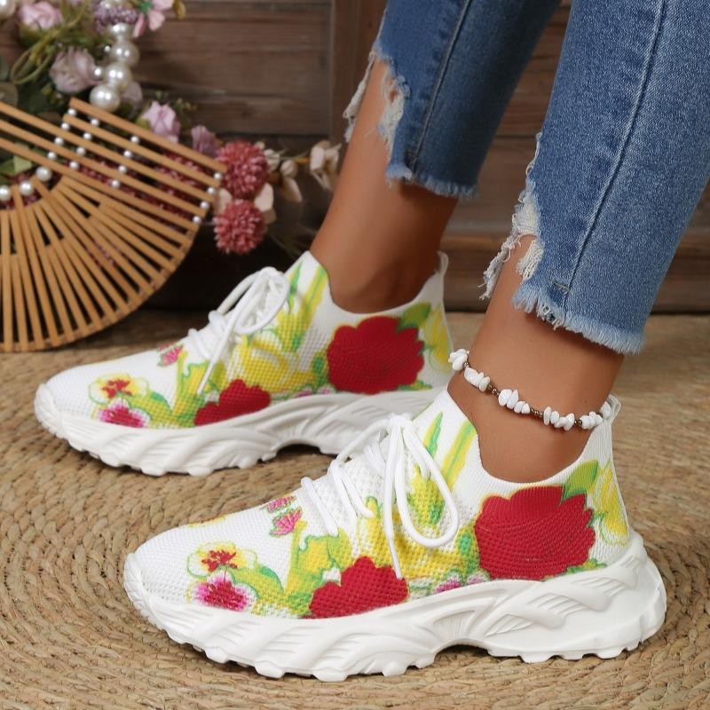 Fashion Women's High Quality Knitted Sneakers Summer 2025 New Breathable Air Mesh Casual Shoes Woman Light Weight Walking Sports Flats