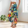Women's Pocket Drawstring Trousers High Waist Yoga Bohemian Printed Casual Pants