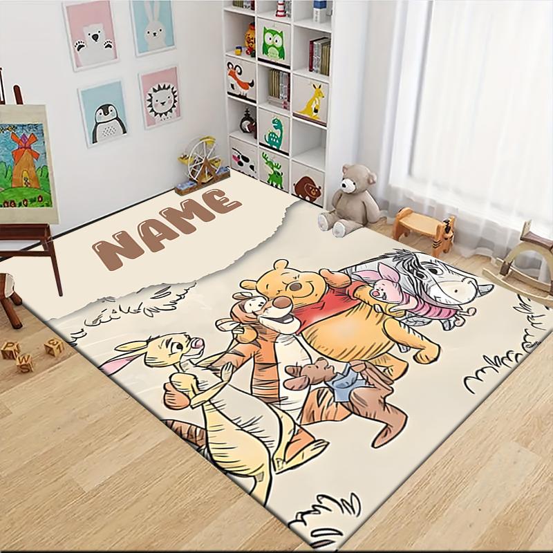 Custom Name Eeyore's Butterfly Adventure Carpet Rug Customizable Soft Washable Anti-Slip Home Living Room Sofa Mats Personalized Rug. 0909426