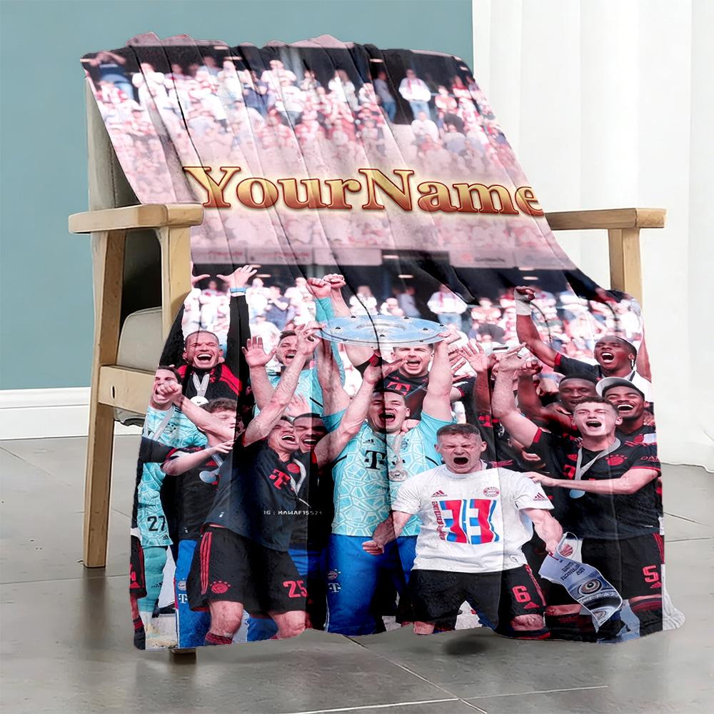 Bayern Munich Personalized Text Blanket Multi-purpose Personalized Blanket Comfortable for Home Decor Couch Picnics Office for All Occasions