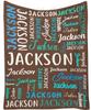 20 Colors Customized Children Adults Name Flannel Blanket Custom Personalized Day Gifts Blanket Cover Fleece Picnic Travel