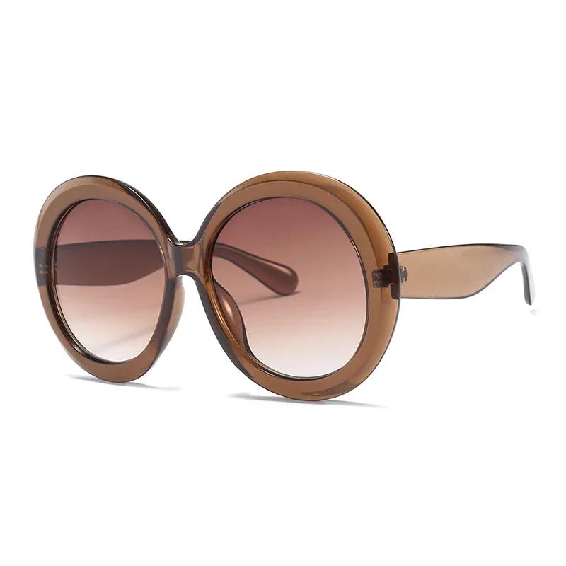 Unisex Big Round Sunglasses Retro Oversized Sun Glasses Vintage Gradient Black Shades Luxury Fashion Eyewear