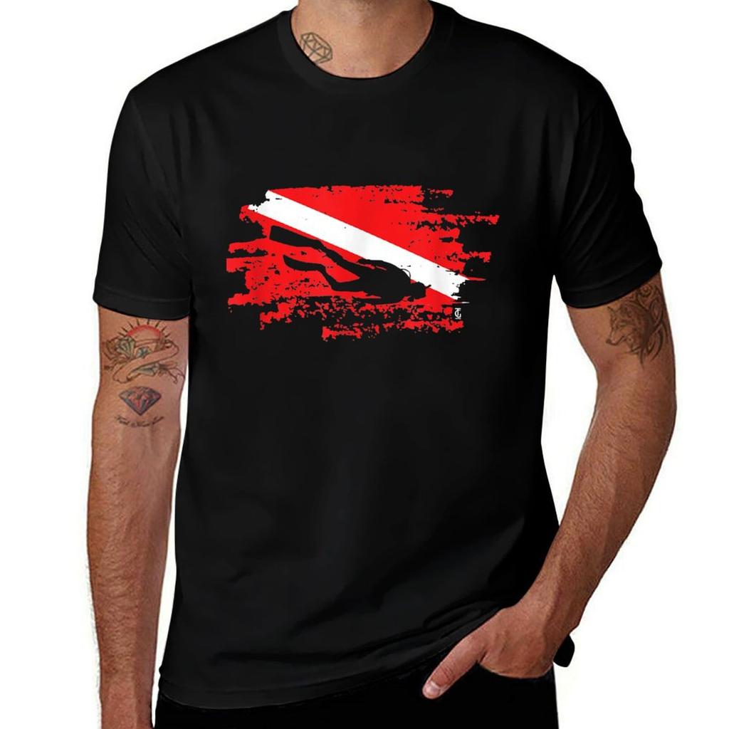 Scuba Diving Diver Down Flag Awesome Marine Diver Dive Gift Tshirt Fashion Simple Casual Tee Shirt Tshirt