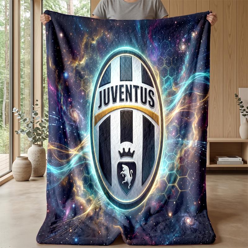 Coperta a tema Juventus FC Morbida coperta in flanella Coperta morbida tipo plaid Coperta accogliente per divano e letto per arredamento domestico
