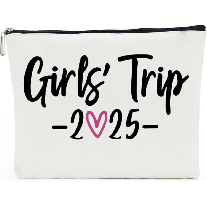 2 PCS Travel Gifts for Women Girls Trip Gifts Girls Weekend Gifts Girls Trip Gifts Favors Makeup Bag Weekend Bags for Women Friend Sister Traveler