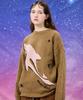 WAIKEI Dolphin Universe Crewneck Knit Brown