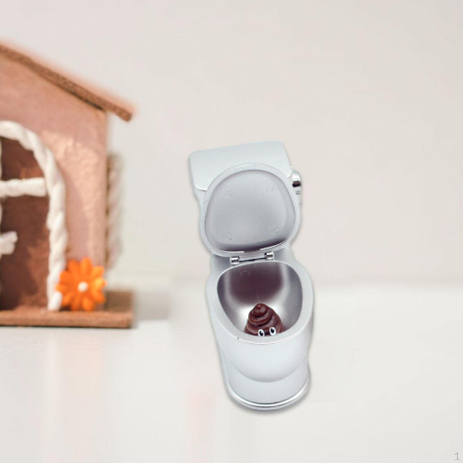 

Мебель для кукольного домика Мини-сиденье для унитаза Игрушечный набор Коллекционные предметы Модная модель ванной комнаты Кукольные аксессуары серебряный