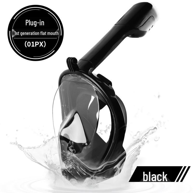 Sada pro šnorchlování pro dospělé: Silikonová potápěčská maska a brýle s plně suchým šnorchlem.