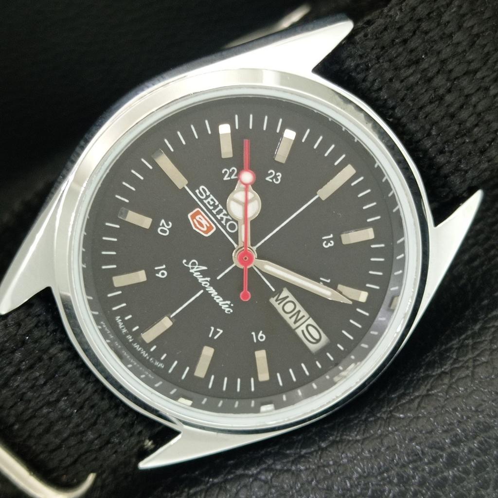 

REFURBISHED VINTAGE SEIKO 5 AUTOMATIC 6309A JAPAN MENS BLACK WATCH a442807-1