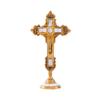 Traditional Stone Studded Orthodox Holy Cross Brass Jesus Christ Statue Catholic Crucifix for Home Church and Chapel Decoration Statue