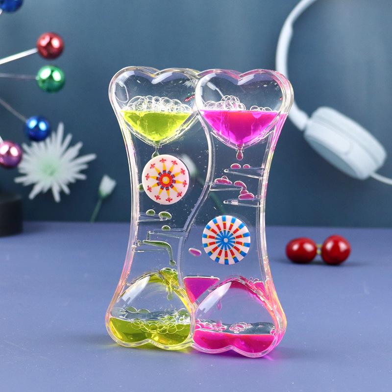 Creative Dynamic Oil Drop Toy Plastic Funnel Liquid Hourglass Student Gift Ornament
