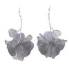 Fashion exaggerated ins cold wind camellia long earrings, light luxury alloy personalized versatile trend earrings
