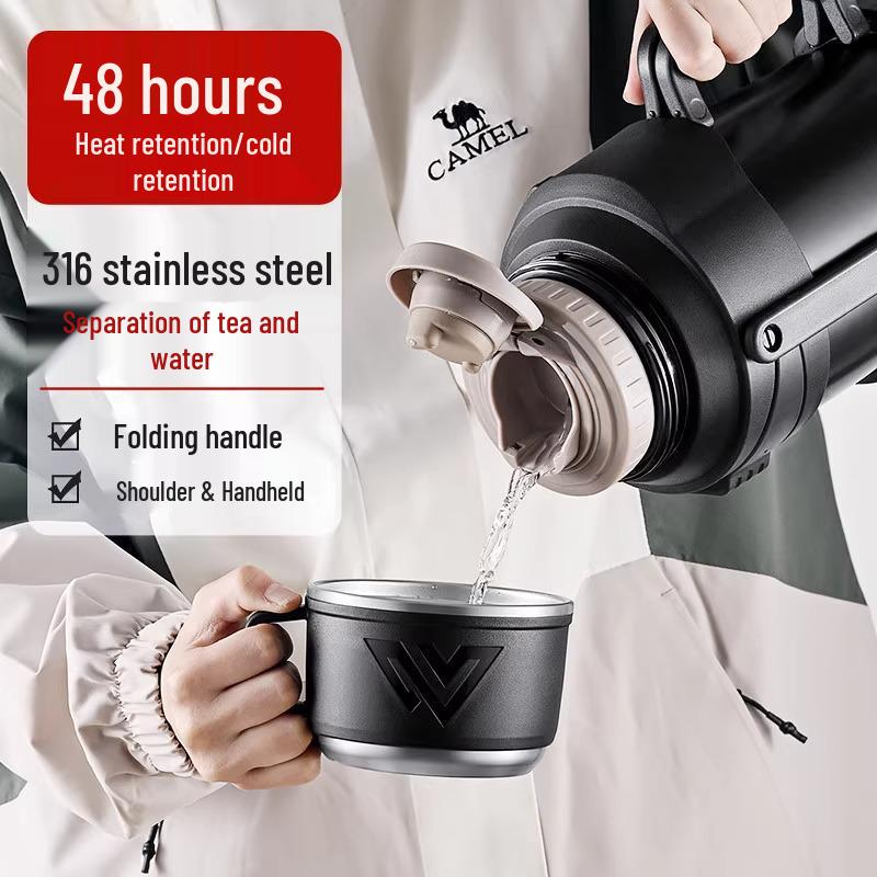 Extra-Large 316 Stainless Steel Travel Thermos with Tea Infuser