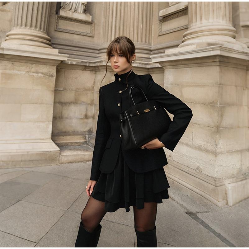 All-match Suit Blouse Skirt Suit Ladies Fashion Black Short Skirt Suit Slim Daily Commuter Clothes