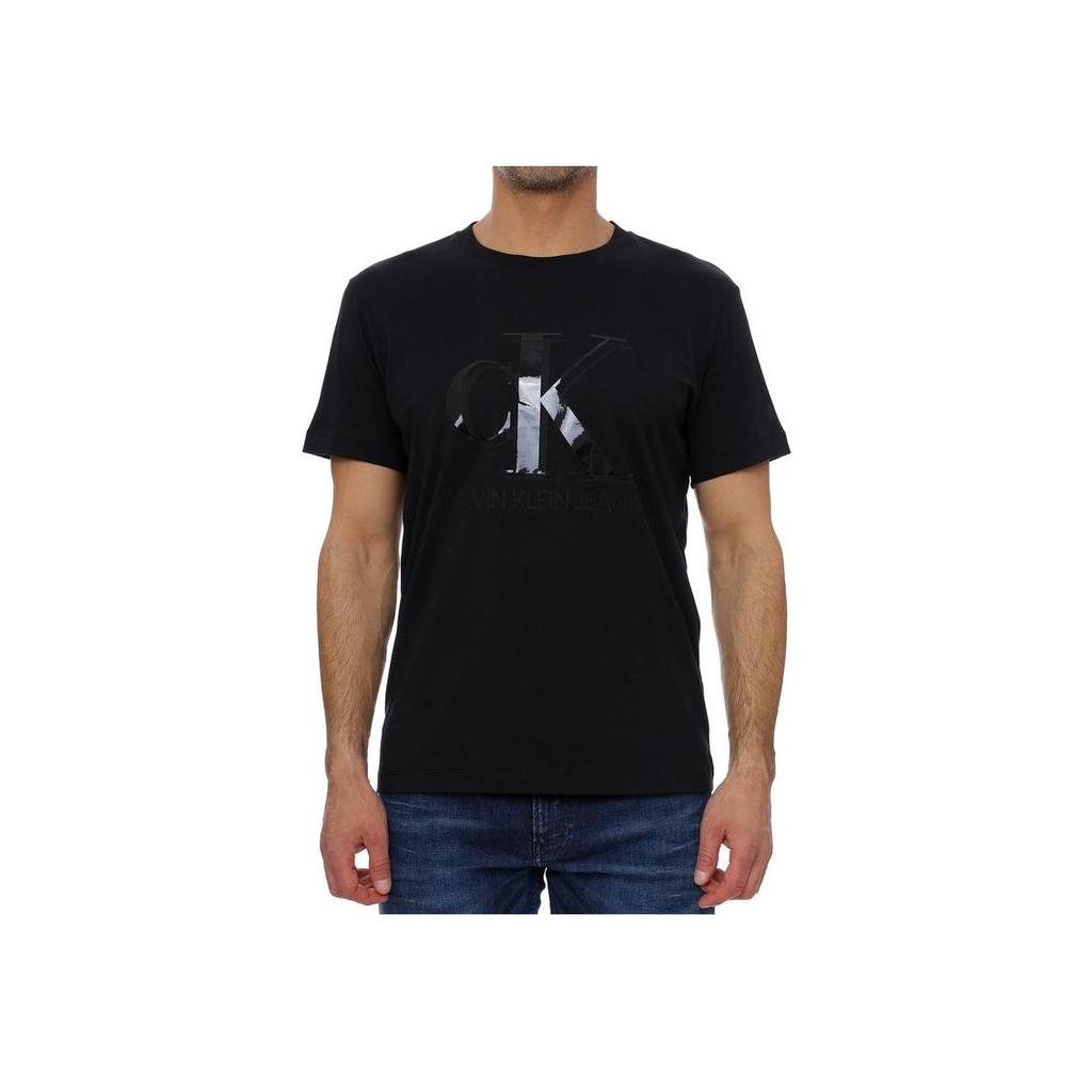 Calvin Klein Round Neck Pullover Letter Print Short Sleeve T-Shirt Men Tops Black J30J317508