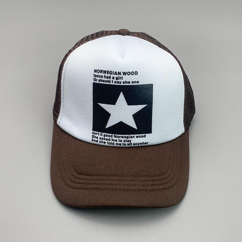 Breathable Cartoon Letter Fashion Men'S And Women'S Baseball Cap Cotton Hip Hop Skateboard Hollow Casual Sun Hat