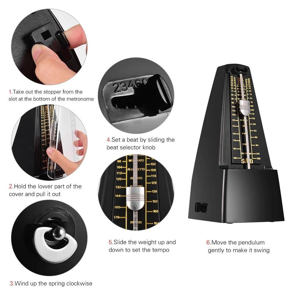 High Accuracy Piano Metronome Metal Movement Guitar Metronome Mechanical Metronome Violin Ukulele
