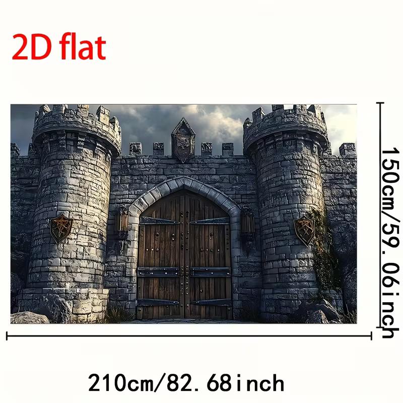 Renaissance Faire Castle Backdrop - Medieval Fortress Door Photo Prop