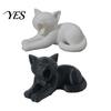 Realistic Texture Cat Art 3D Printed Ornament, Plush Figurines, Black Figurine White Cute Healing Sculpture, for Desk Car Bookshelf Decor Versatile