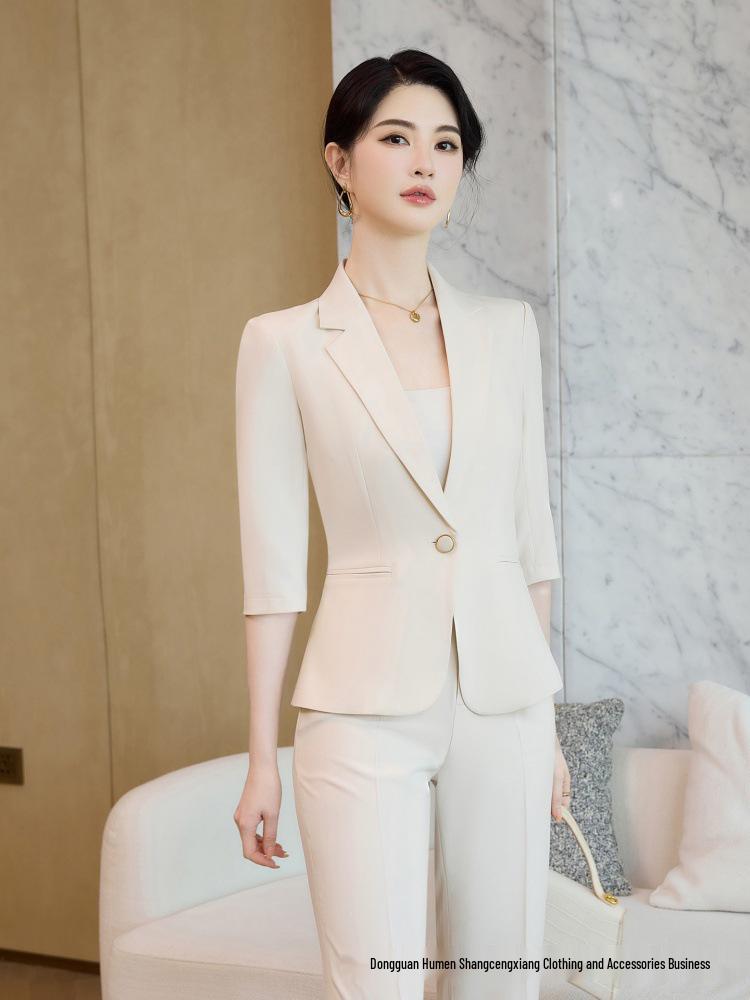 Women's 3/4 Sleeve Professional Suit Set - 2026 Spring OL Temperament Formal Wear for Commuting and Work