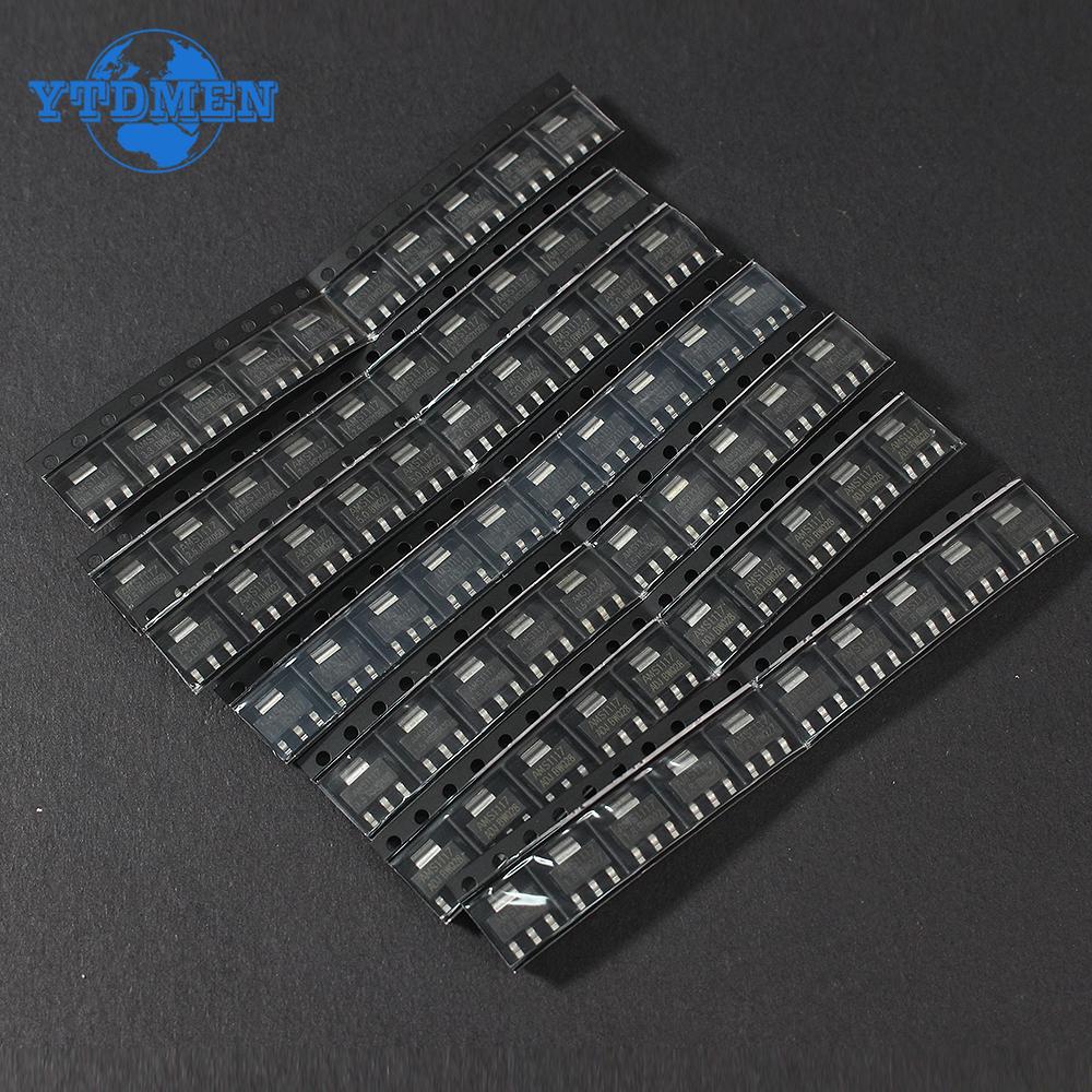 Kit regulador de tensão 70PCS AMS1117 SOT-223 AMS1117-3.3V AMS1117-ADJ AMS1117-5.0V AMS1117-2.5V AMS1117-1.8V AMS1117-1.5V 1.2V-5V