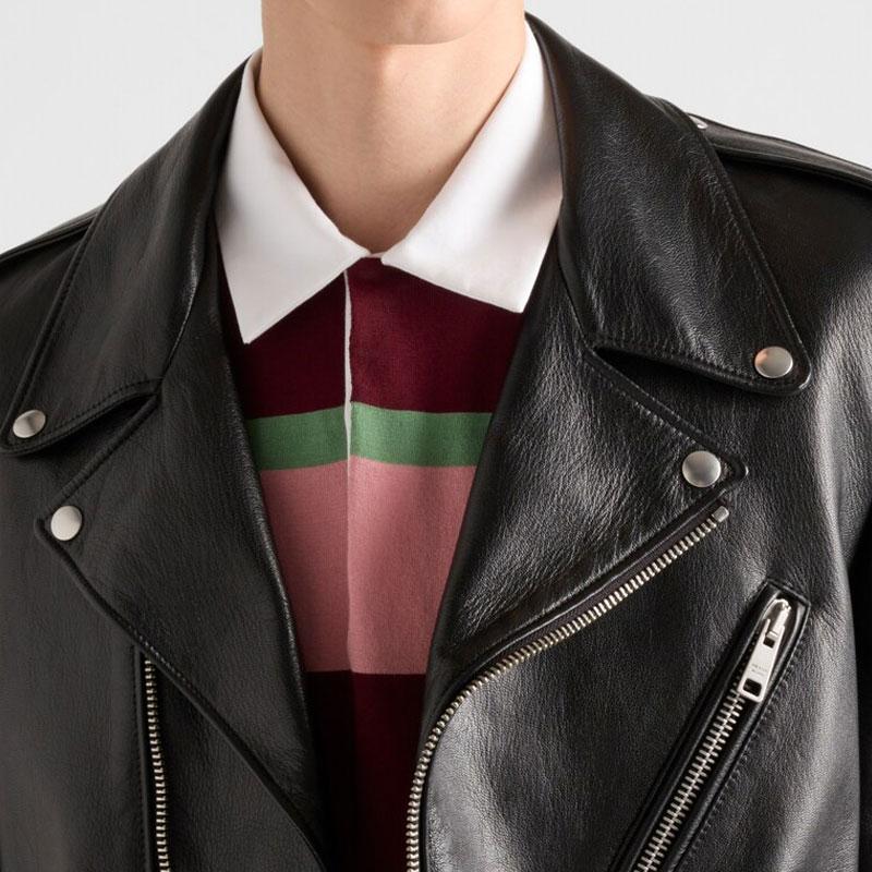 PRADA Long Sleeved Striped Knitted Polo Shirt UMB990-16L3-F0007-S-OOO