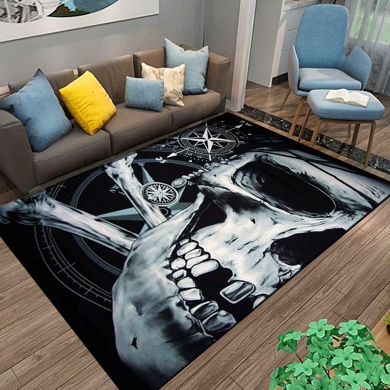 15 Sizes Skeleton Sea Pirate Pattern Rug Carpet for Living Room Bathroom Mat Creative Doormat Carpet for Bedroom Home Decor cool