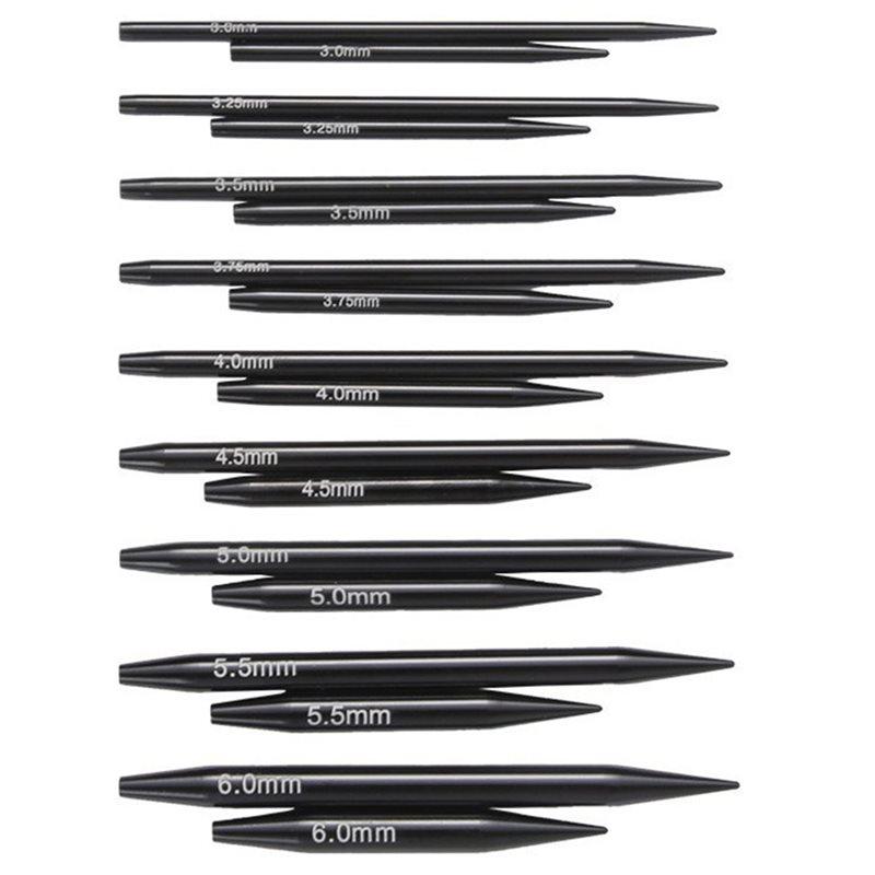 ABKS Verwisselbare Rondbreinaalden Set - 9 Paren (5+8 Cm) Met Accessoires, Ideaal Voor Reizen
