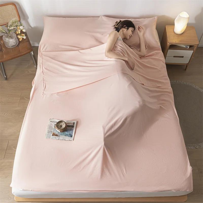 Lightweight Washed Cotton Sleeping Bag Class A Soft Portable Travel Adult Sleeping Bag Travel Hotel Dirty-proof Bed Sheet