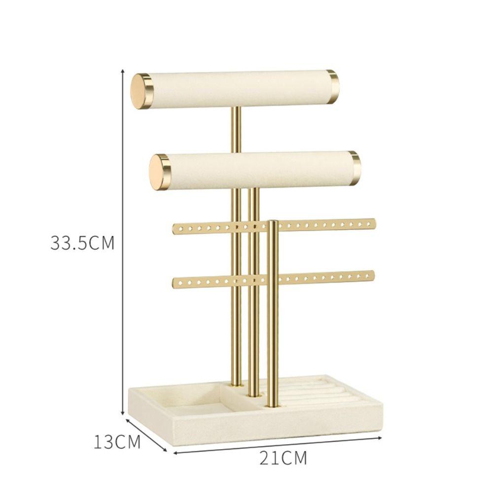 3 Tier Bracelet Holder Display Detachable Metal T Bar Velvet Bracelet Rack Storage Jewelry Holder Organizer For Earrings Rings