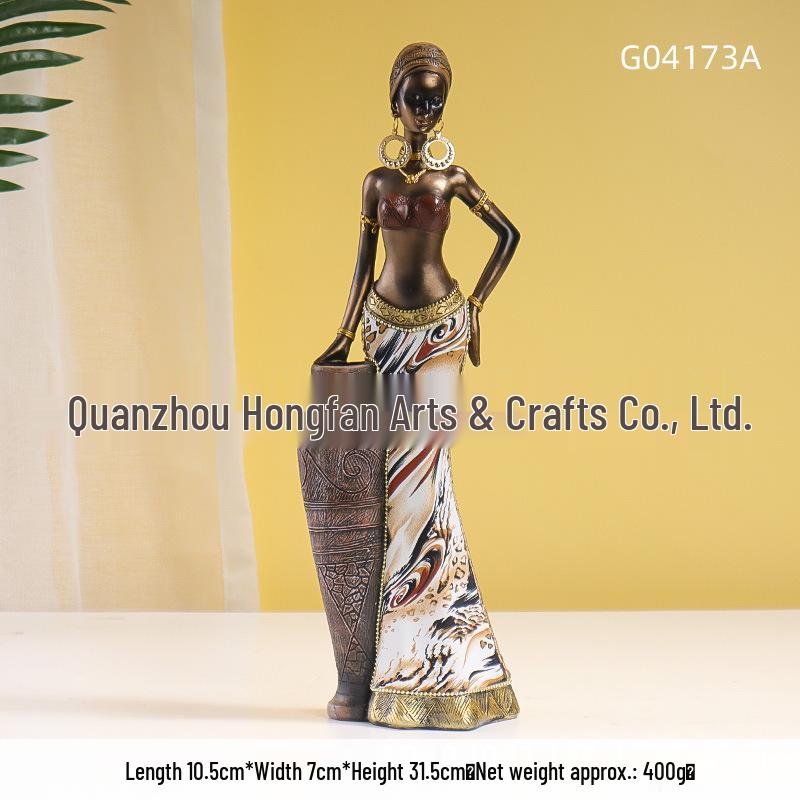 African Tribe Retro Black Woman Ornaments for Home Decor