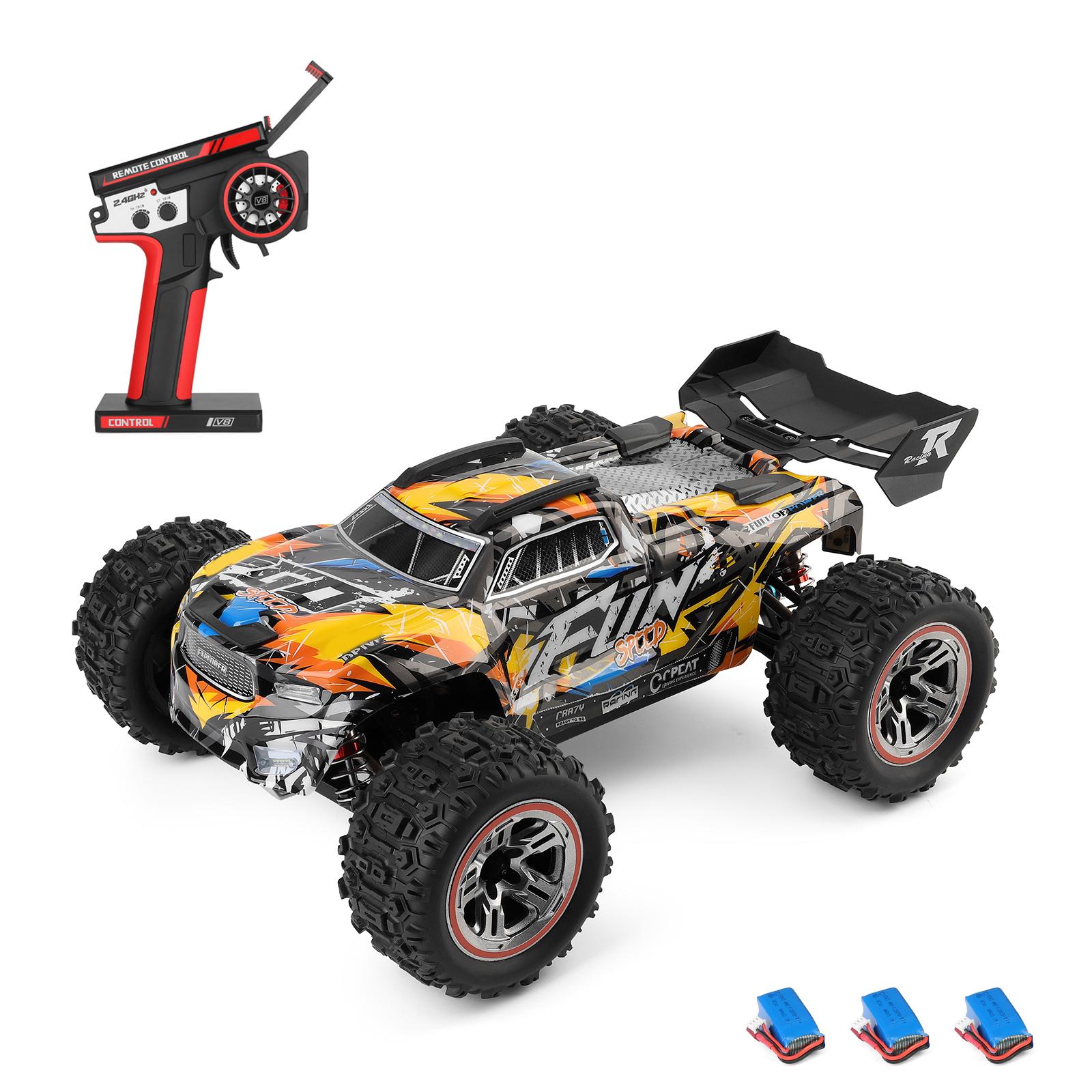 

Wltoys 184008-B Автомобіль з дистанційним керуванням 2,4 ГГц 1/18 Всюдихідна вантажівка з дистанційним керуванням 60 км/год, висока швидкість 3 battery жовтий