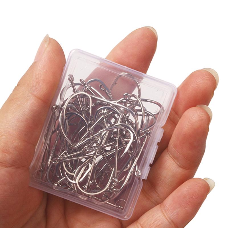 50Pcs Fishing Hooks Fly Fishing Accessories Set Barbed Single Circle Carp Hook High Carbon Steel Sea Fishinhook Metal Is Durab