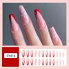 Square Head Christmas French Fake Nails Full Cover Nail Tips Detachable Press On Nails  Girl