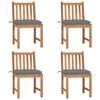 VidaXL Garden Chairs 4 Pcs with Cushions Solid Teak Wood 3073104