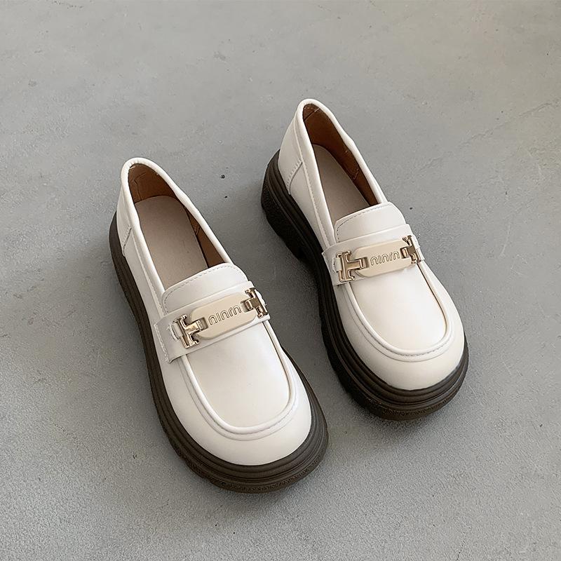 

Женские лоферы на платформе, новые популярные ретро туфли на высокой подошве, женские туфли из маленькой кожи, универсальные туфли, черные одинарные туфли 39