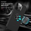 For iPhone 15 Pro Anti-drop Phone Case Ring Holder Kickstand PC+TPU Phone Back Cover