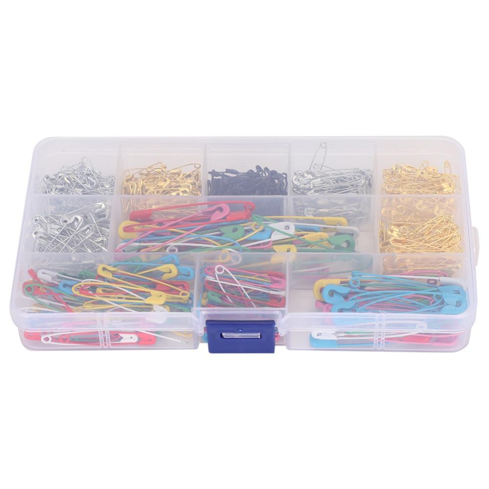 500PCS Multicolor Color Safety Pins 7 Sizes Boxed Set Pins Accessories Safety Pins  Sewing