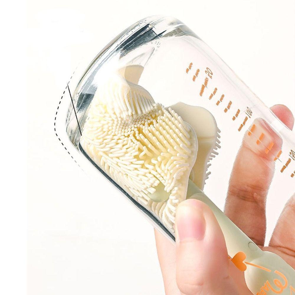 Drying Rack Combination Baby Silicone Bottle Brush Long Handle Cleaning Tool Set Cleaning Brush