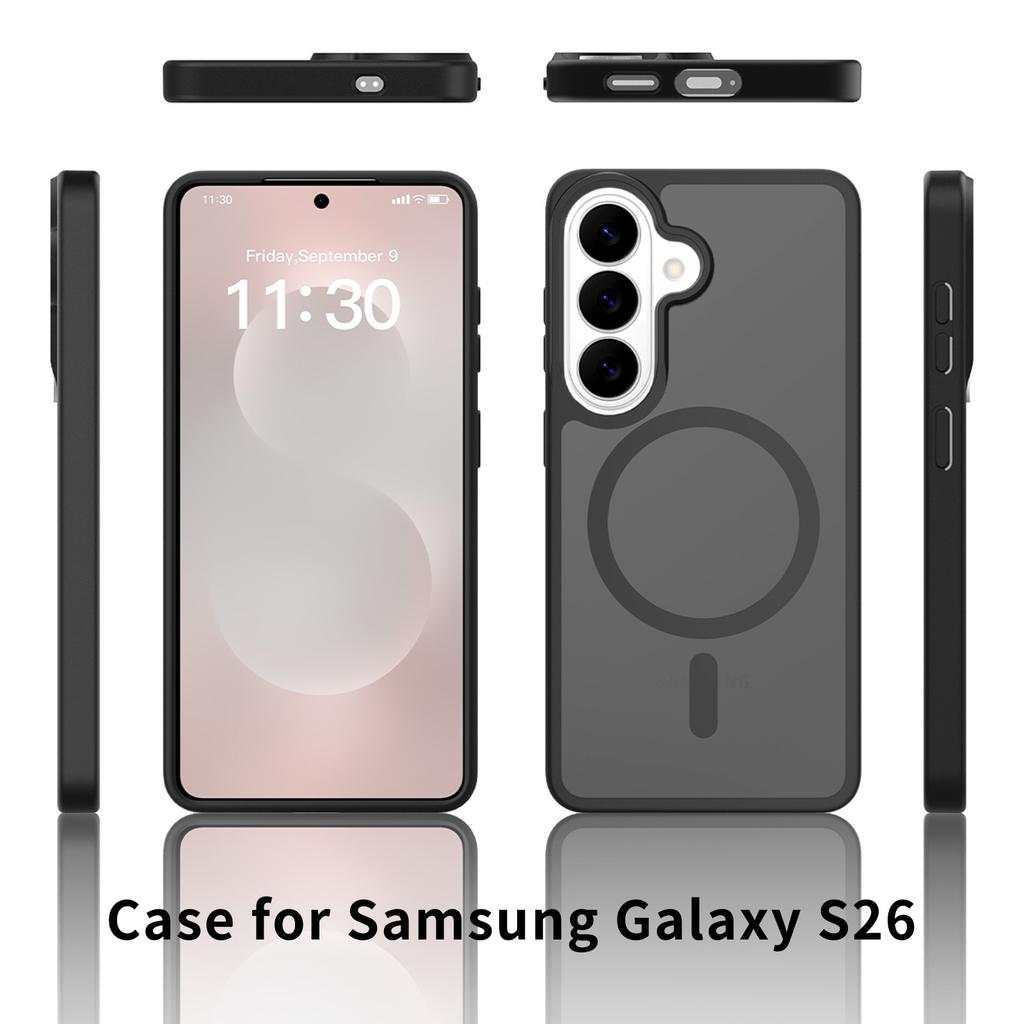 Magnetic Military Drop Protection Back Phone Cover for Magsafe Mag Safe Samsung S26 Ultra S25 A15 A16 A17 A26 A35 A36 A56 A37 A55 A57 Matte Phone Case