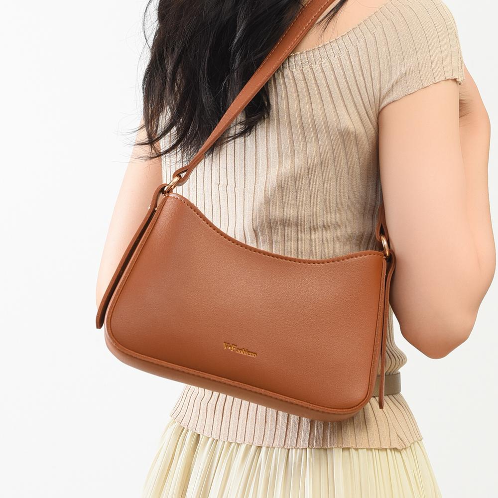 New Fashi Women's Minimalist PU Leather Hobo Shoulder Bag, Casual Underarm Handbag with Adjustable Strap for Work & Daily Use
