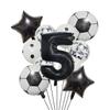 1 rinkinys helio folijos globos futbolo balionai gimtadienio vakarėlio dekoracijos vaikams berniukui 32 colių žalio numerio kamuoliuko futbolo sporto reikmenys 