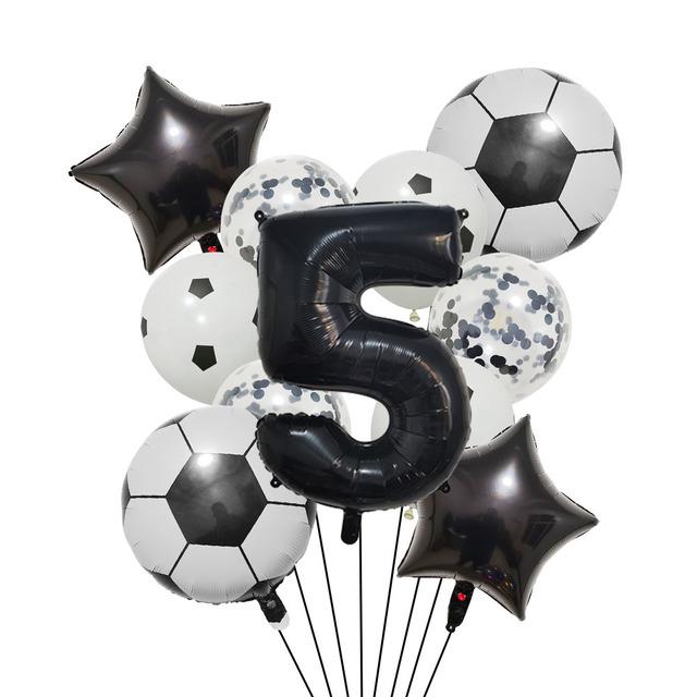 1 rinkinys helio folijos globos futbolo balionai gimtadienio vakarėlio dekoracijos vaikams berniukui 32 colių žalio numerio kamuoliuko futbolo sporto reikmenys