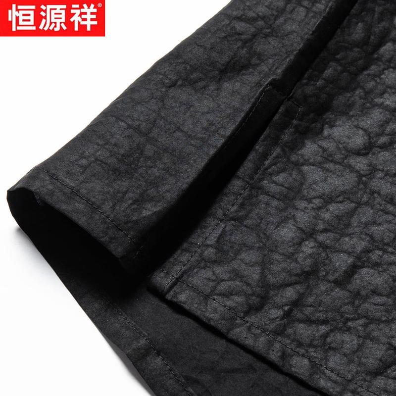 Men's Mulberry Silk Chinese Style Stand-up Collar Short Sleeve Shirt