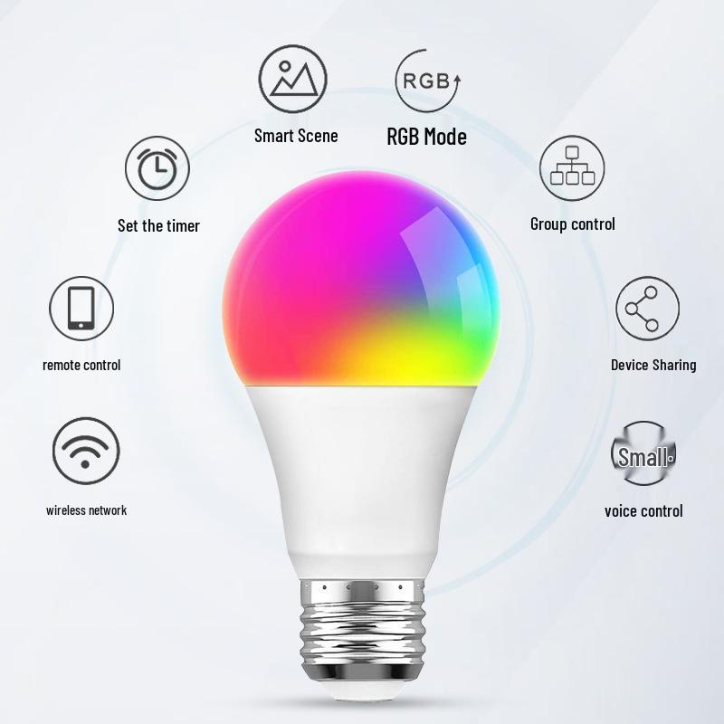 WiFi Smart RGB LED Bulb E27 9W, Seven-Color
